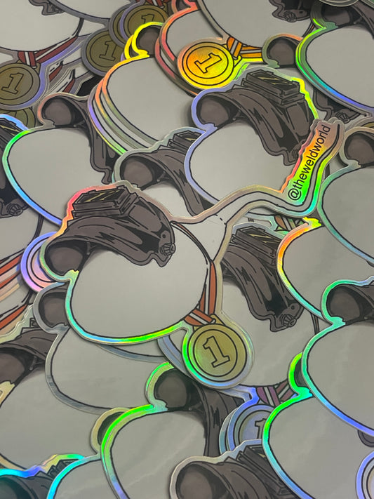 Number one welder holographic sticker
