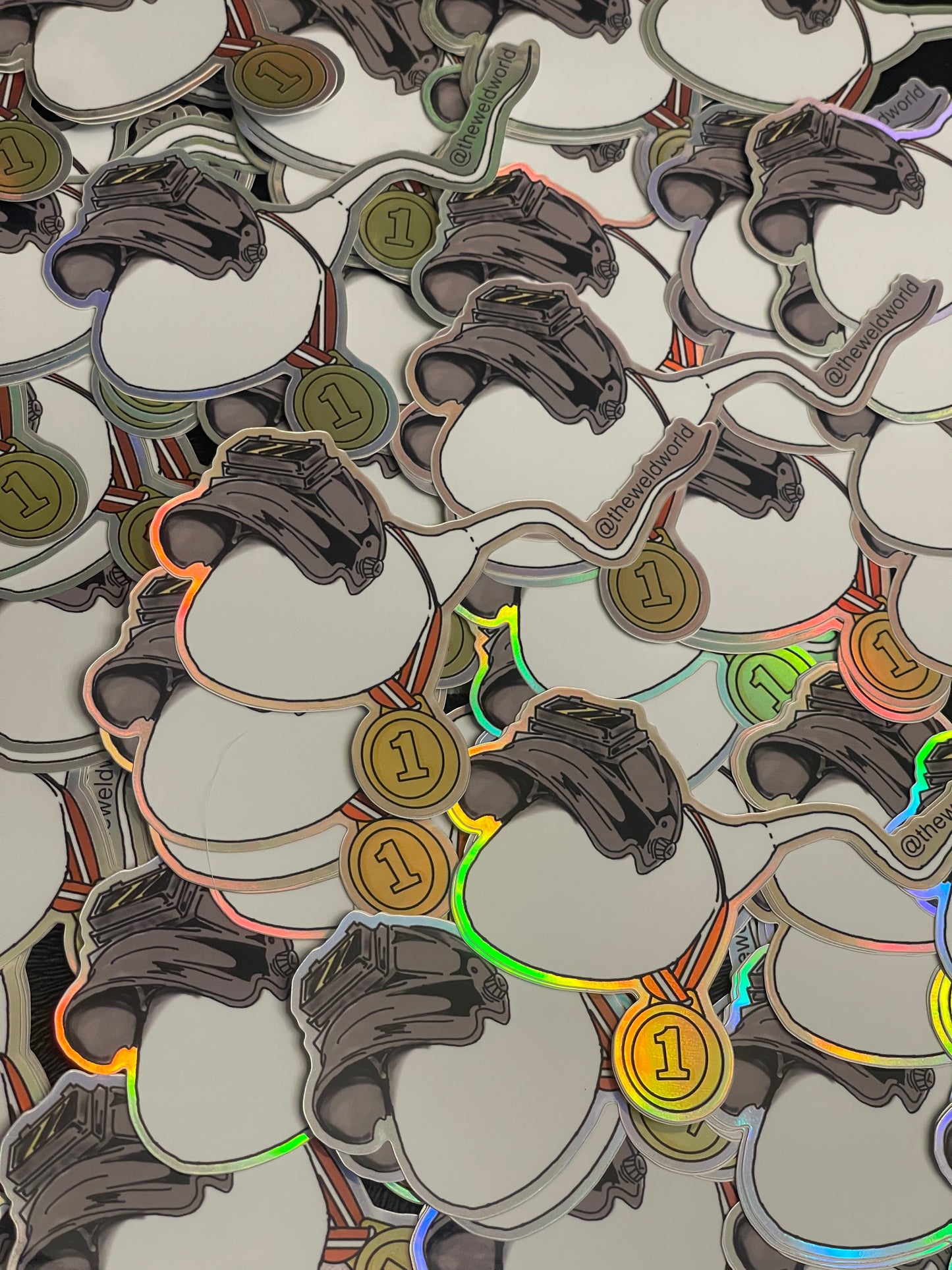 Number one welder holographic sticker