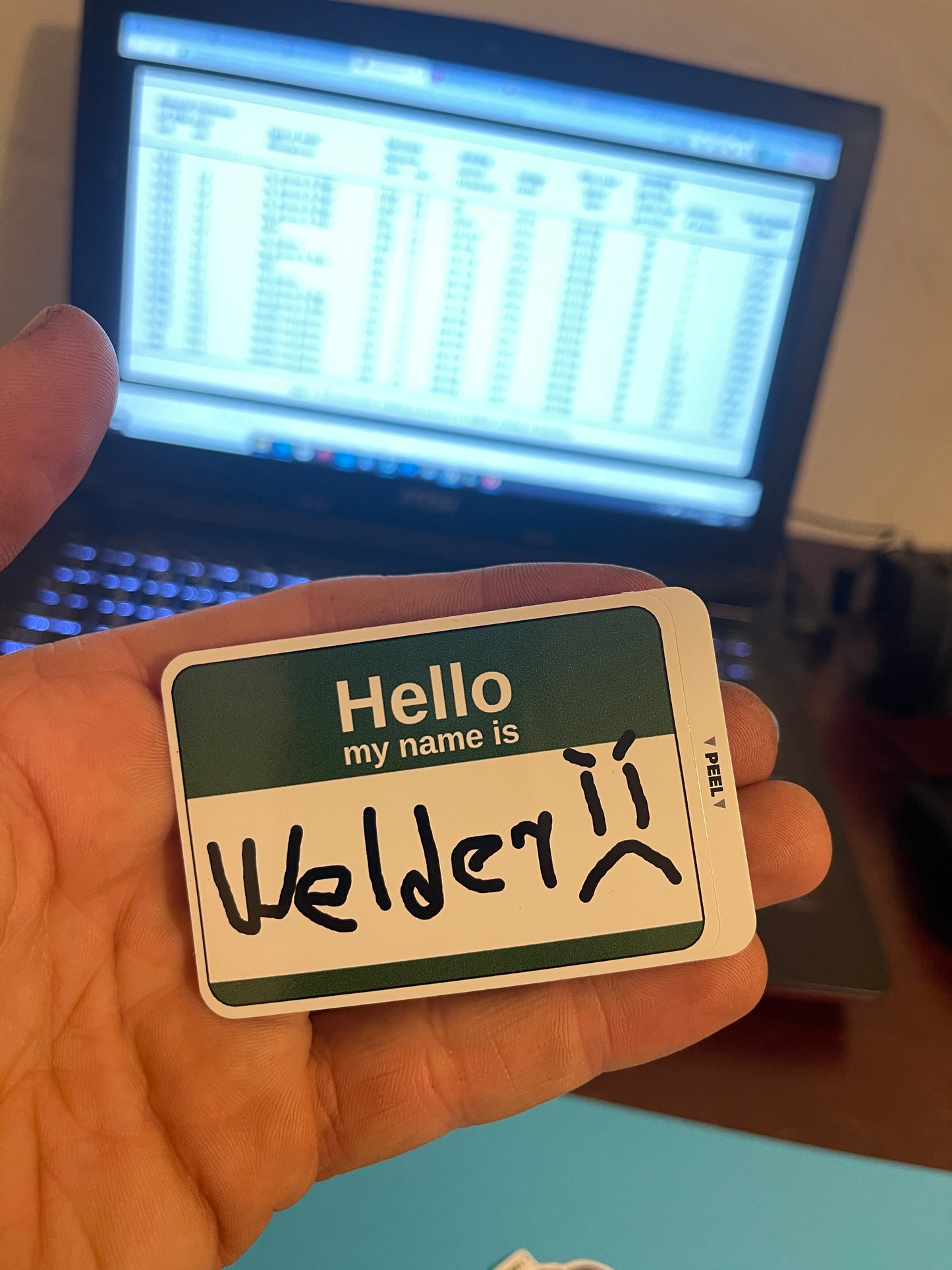 Hello my name is welder sticker