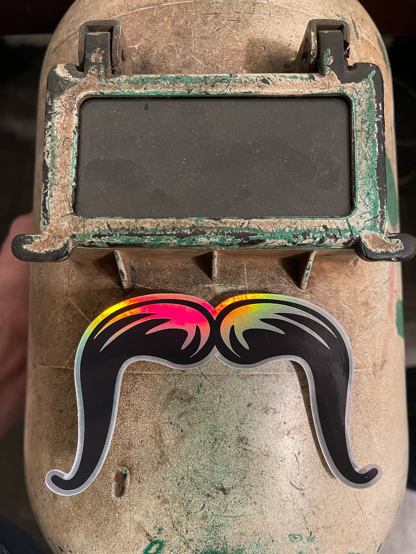 Long Mustache Holographic Sticker