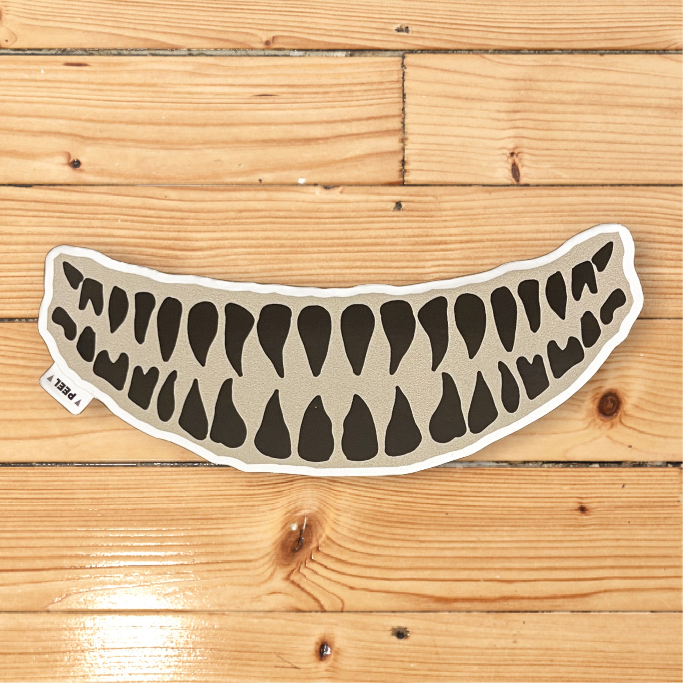 Welding sticker creepy smile