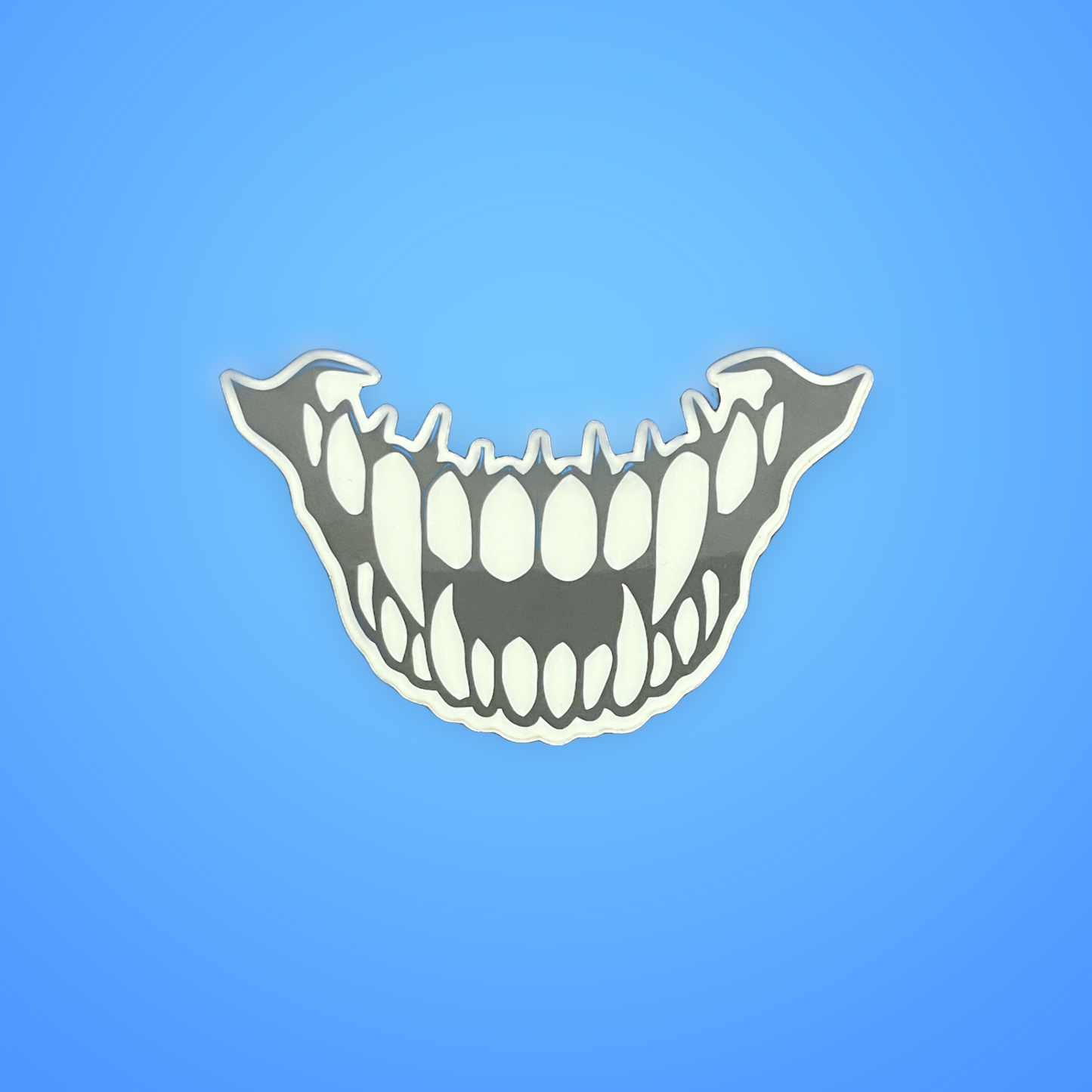 Glow in the dark creepy smiley face sticker