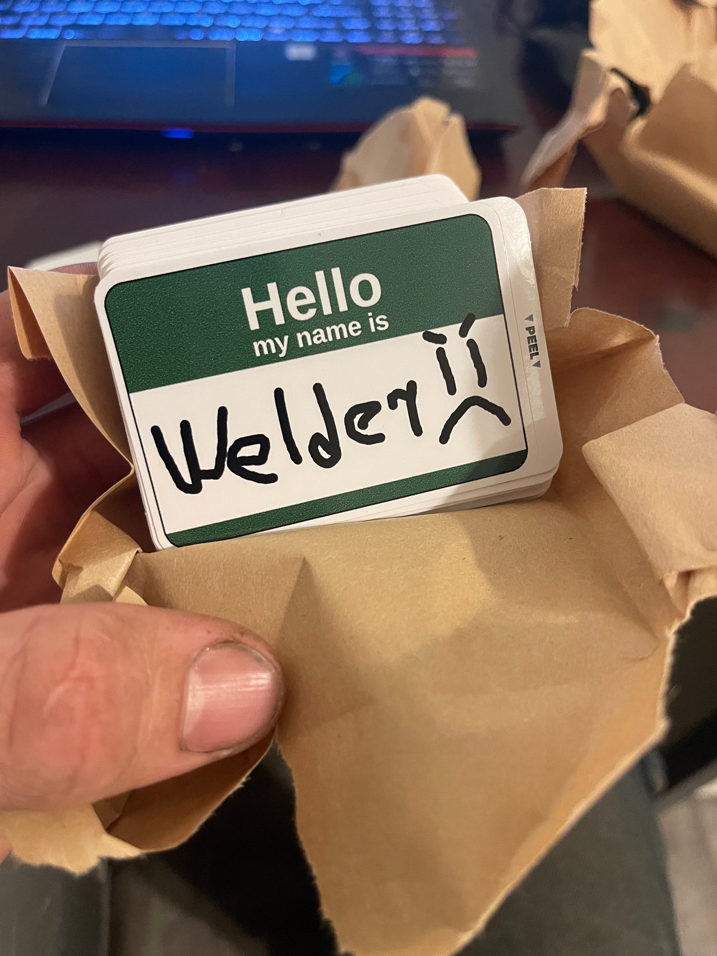 Hello my name is welder sticker