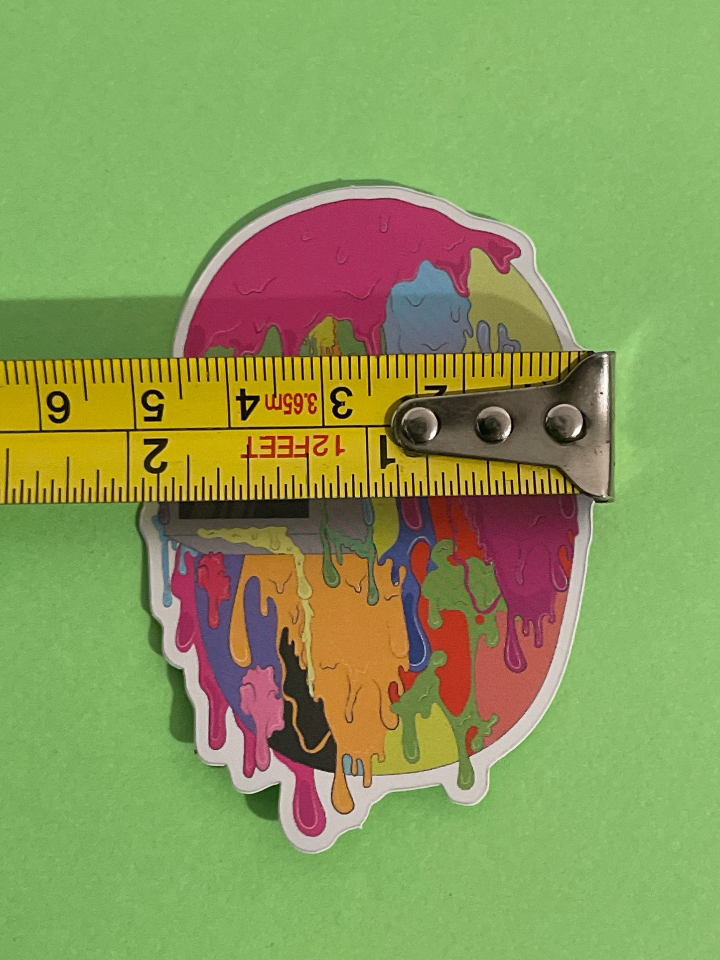 Oozing shiny welding hood sticker