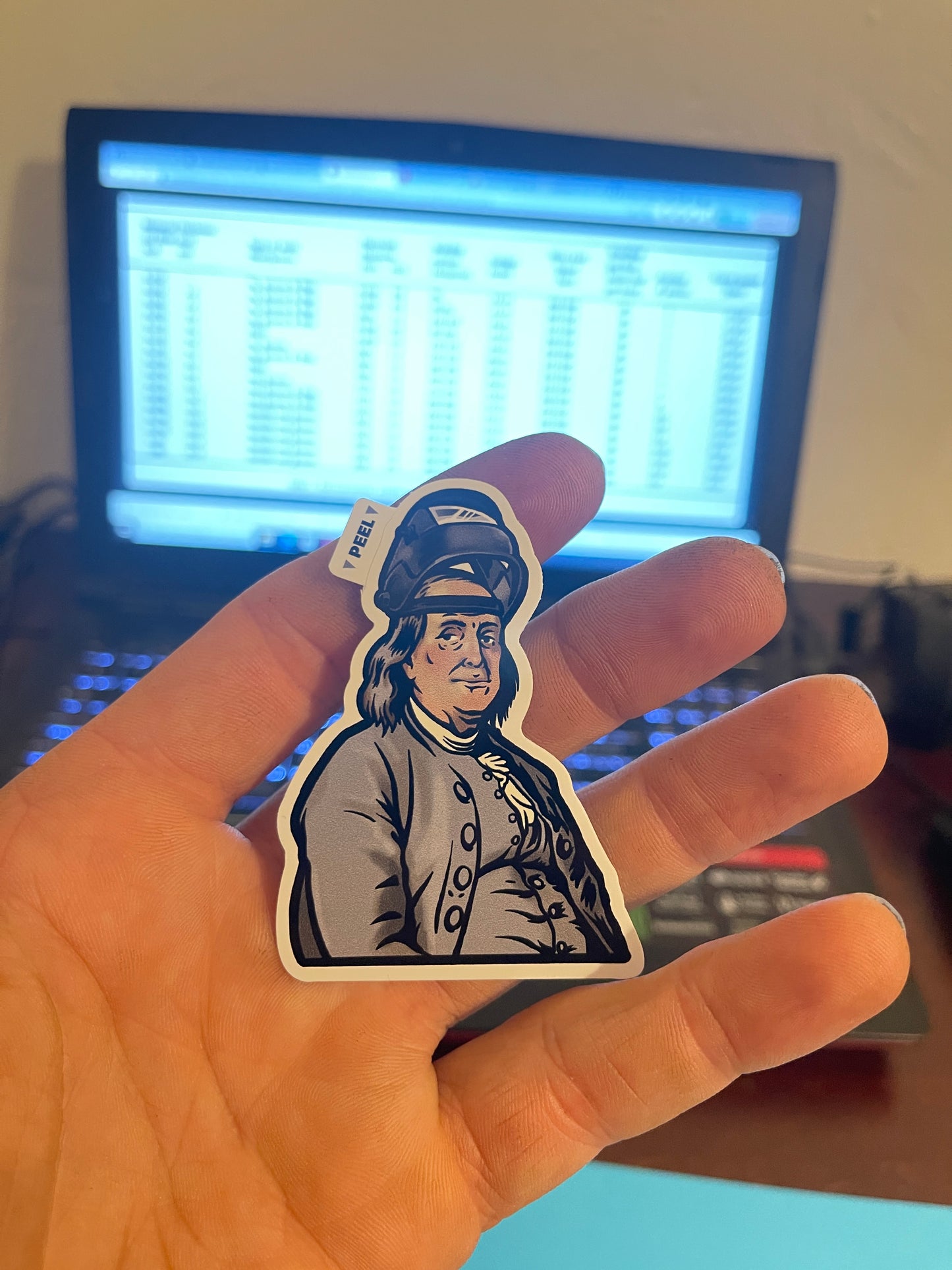 Benjamin Franklin welder sticker