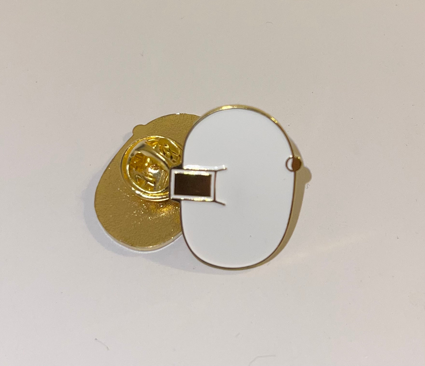 White and Gold Welding Hood Pin