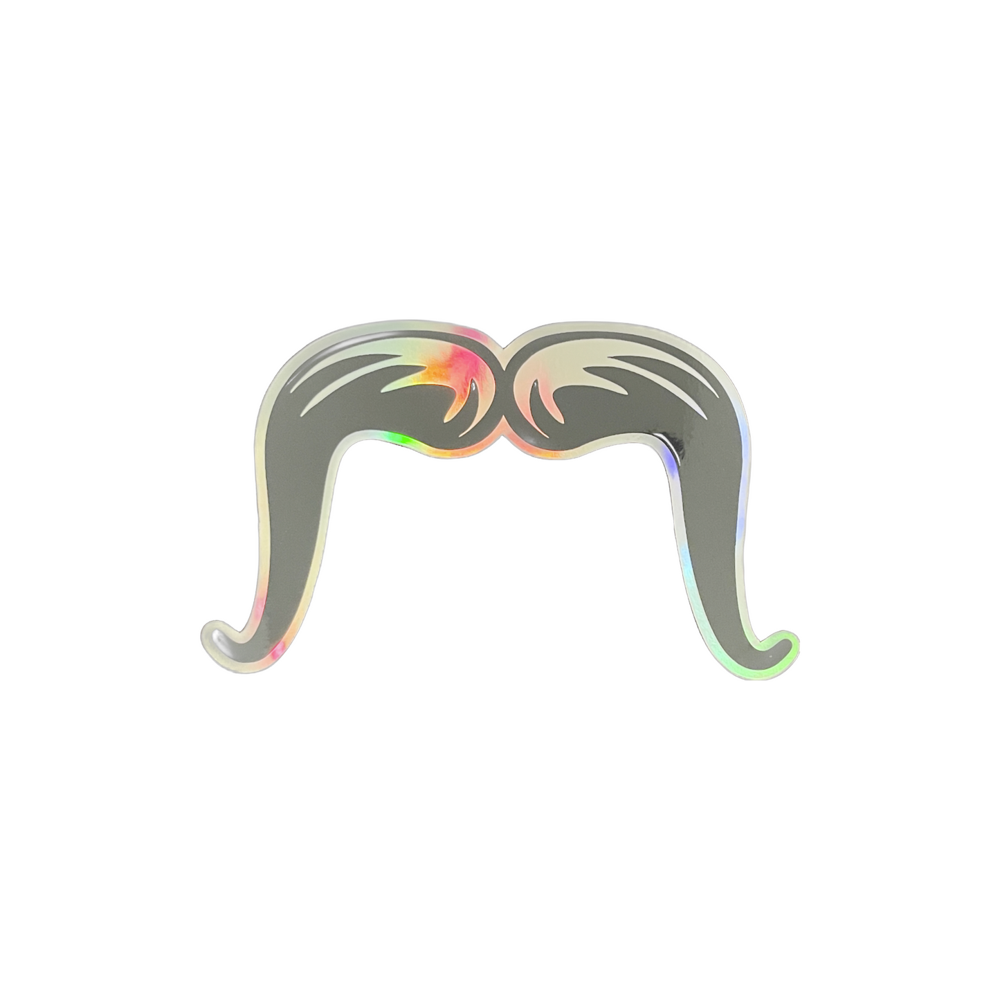 Long Mustache Holographic Sticker