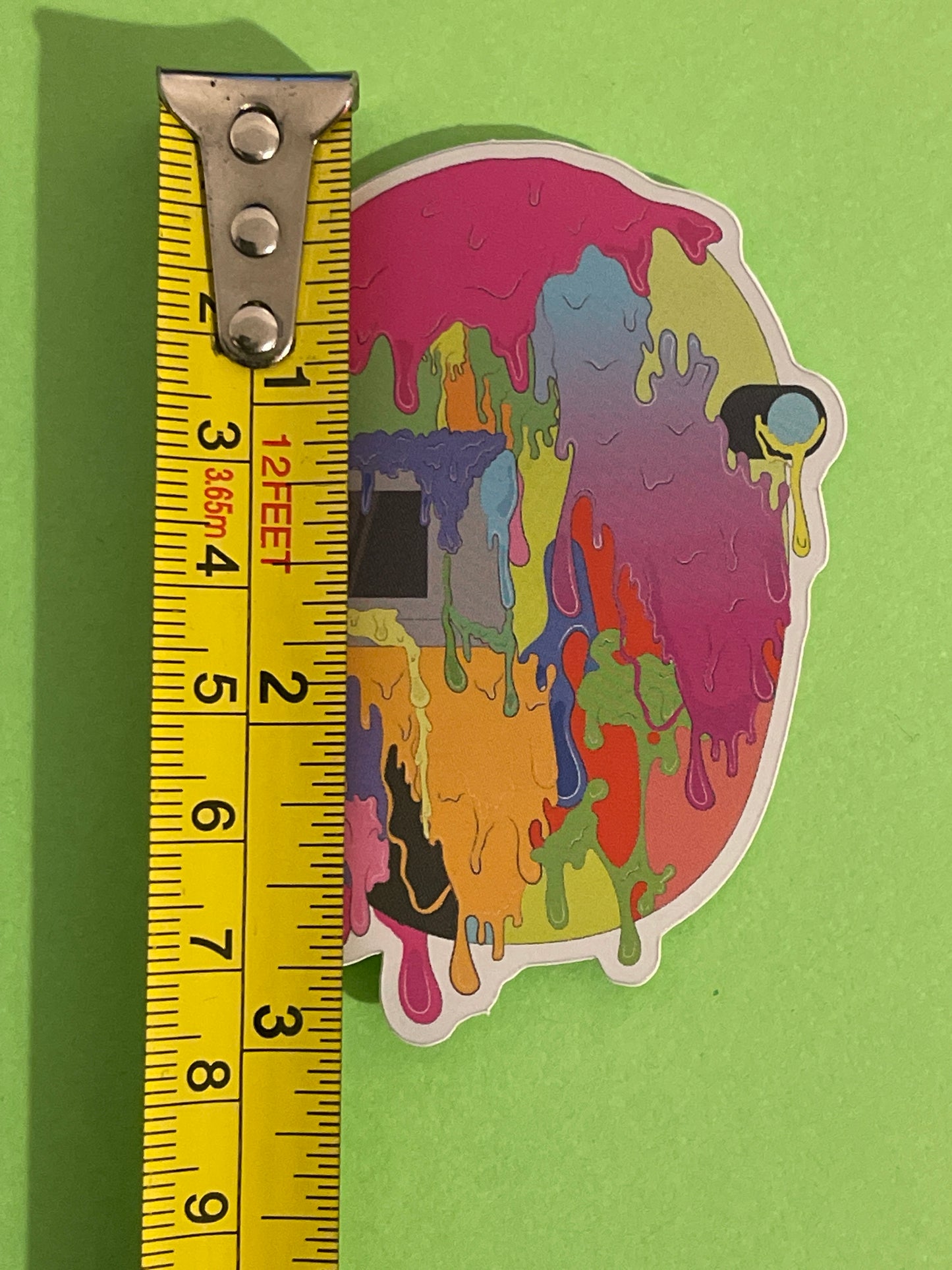 Oozing shiny welding hood sticker