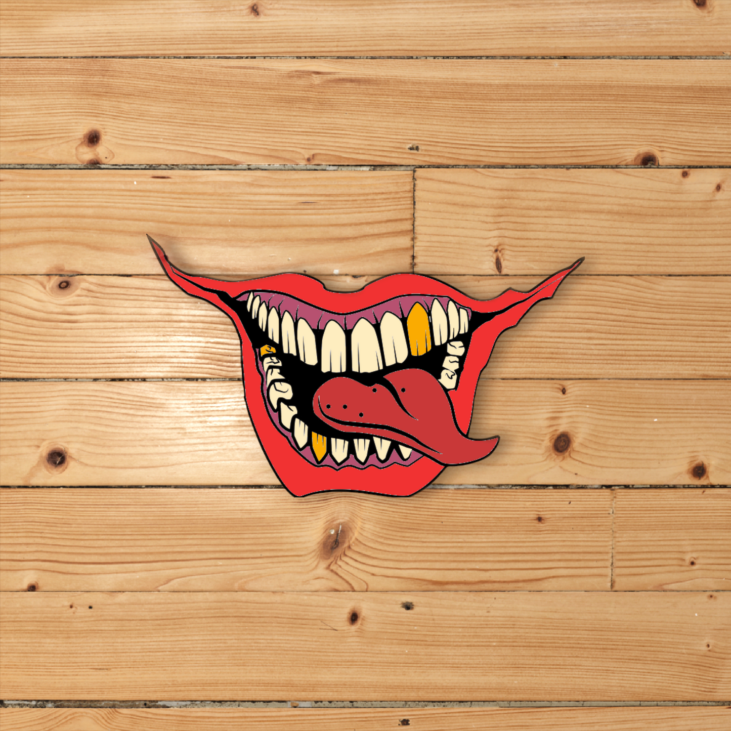 Welding sticker smiley tongue out