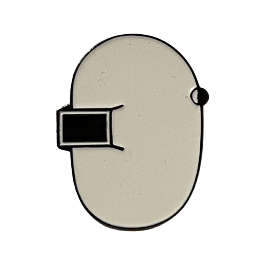 White and Black Welding Hood Pin