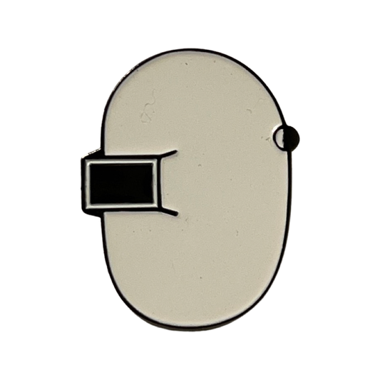 White and Black Welding Hood Pin