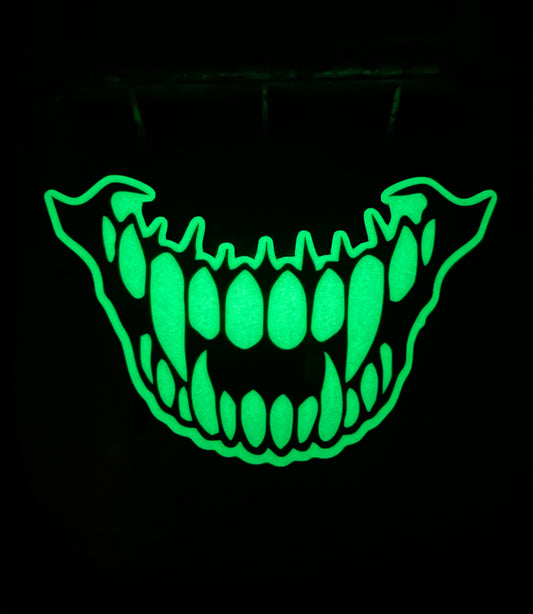Glow in the dark creepy smiley face sticker