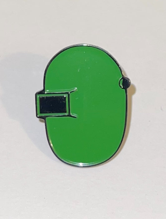 Green Welding Hood Enamel Pin