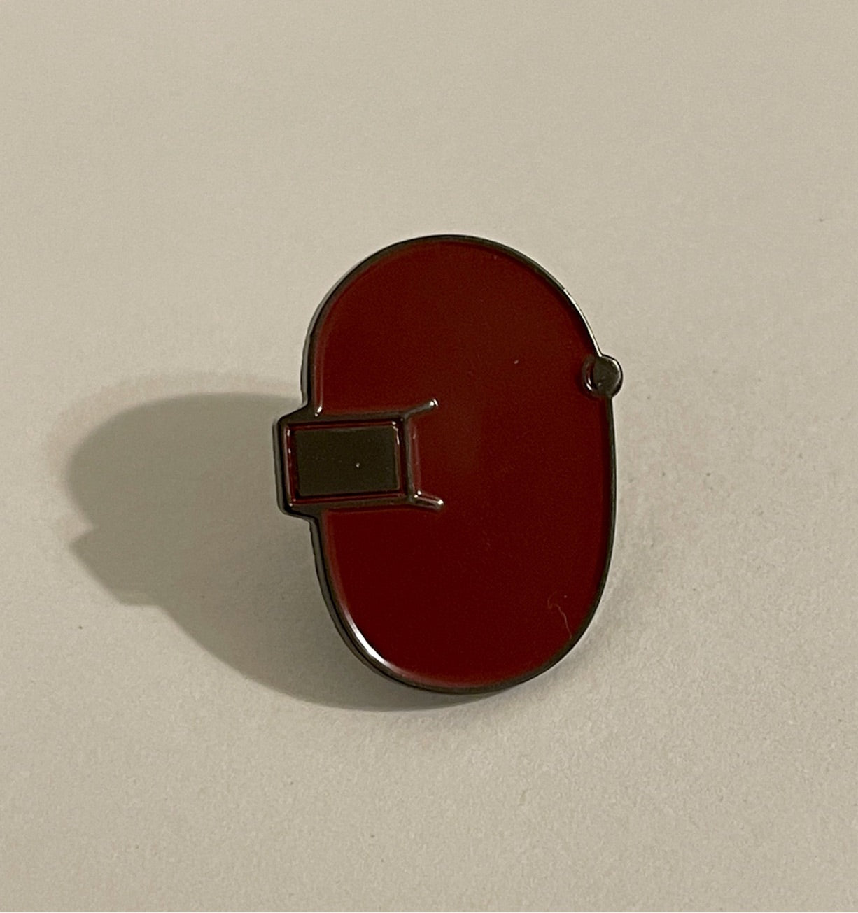 Maroon Welding Hood Enamel Pin