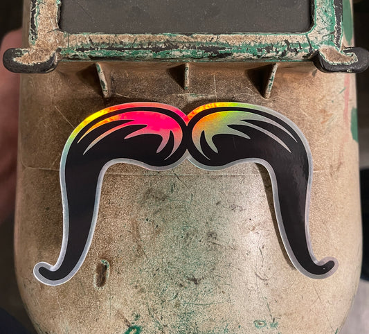 Long Mustache Holographic Sticker
